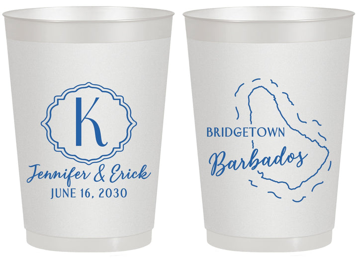 Personalized Wedding 20 oz Frosted Cups - Barbados | 508