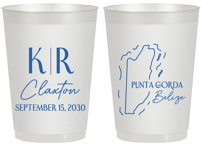 Personalized Wedding 20 oz Frosted Cups - Belize | 510