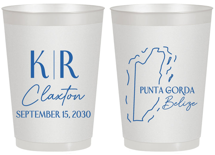 Personalized Wedding 20 oz Frosted Cups - Belize | 510