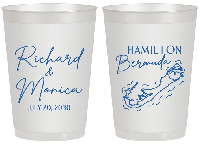 Personalized Wedding 20 oz Frosted Cups - Bermuda | 512