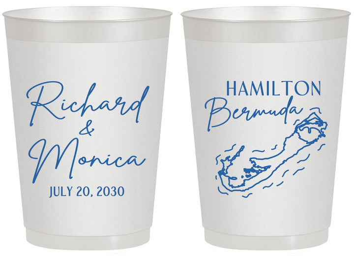 Personalized Wedding 20 oz Frosted Cups - Bermuda | 512