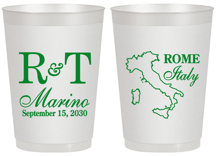 Personalized Wedding 20 oz Frosted Cups - Italy | 514