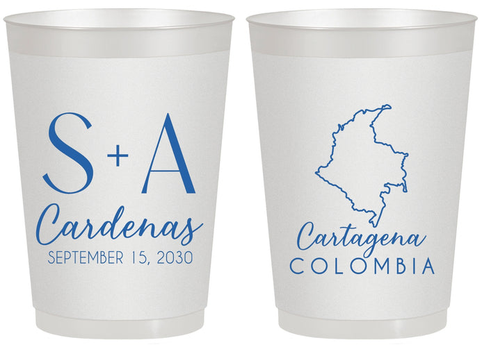 Personalized Wedding 20 oz Frosted Cups - Colombia | 516