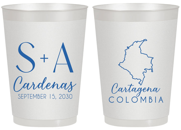 Personalized Wedding 20 oz Frosted Cups - Colombia | 516