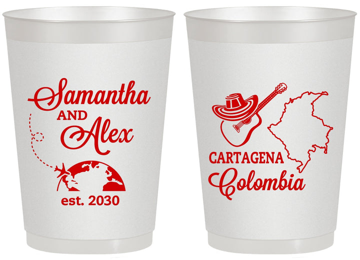 Personalized Wedding 20 oz Frosted Cups - Colombia | 517