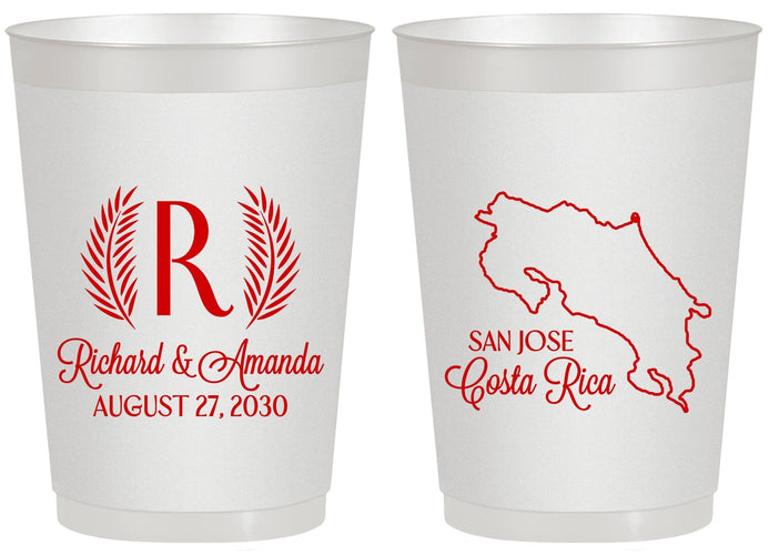 Personalized Wedding 20 oz Frosted Cups - Costa Rica | 518