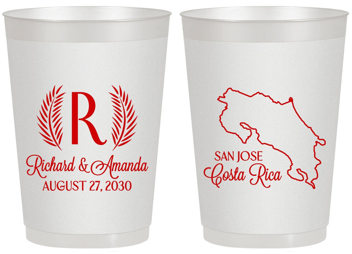 Personalized Wedding 20 oz Frosted Cups - Costa Rica | 518