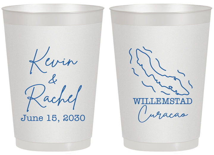 Personalized Wedding 20 oz Frosted Cups - Curacao | 520