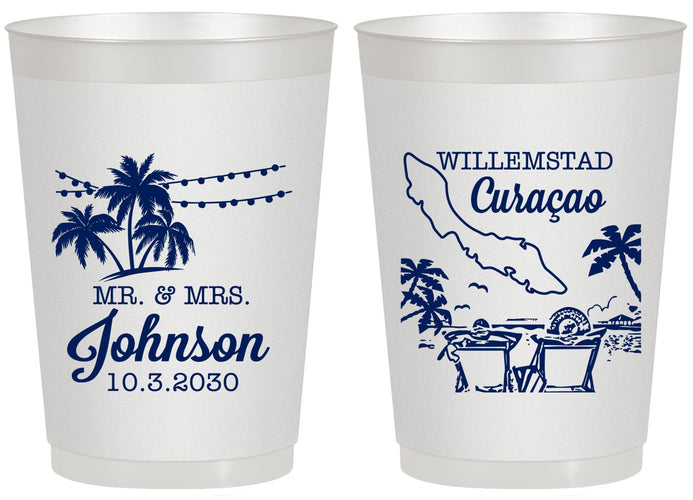 Personalized Wedding 20 oz Frosted Cups - Curacao | 521