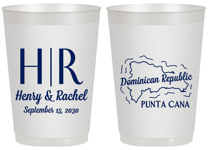 Personalized Wedding 20 oz Frosted Cups - Domincan Republic | 522