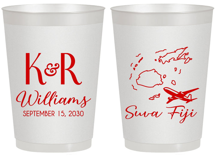 Personalized Wedding 20 oz Frosted Cups - Fiji | 524