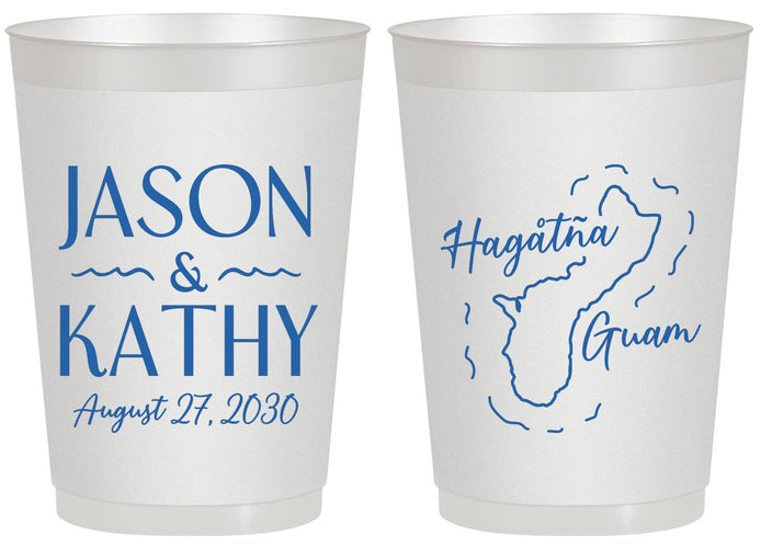 Personalized Wedding 20 oz Frosted Cups - Guam | 526