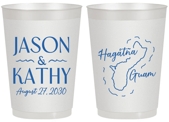 Personalized Wedding 20 oz Frosted Cups - Guam | 526