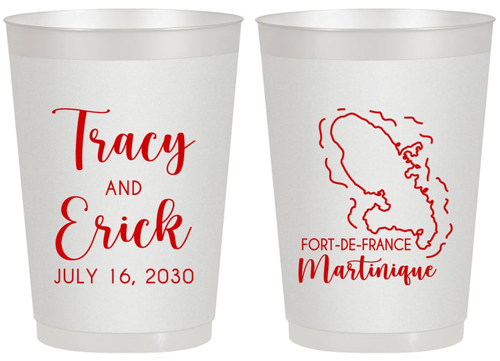 Personalized Wedding 20 oz Frosted Cups - Martinique | 532