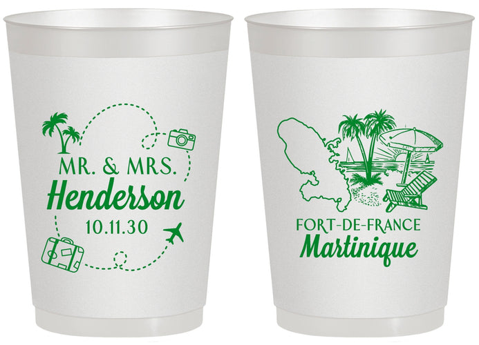 Personalized Wedding 20 oz Frosted Cups - Martinique | 533