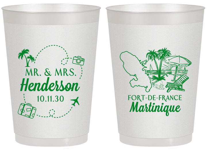 Personalized Wedding 20 oz Frosted Cups - Martinique | 533