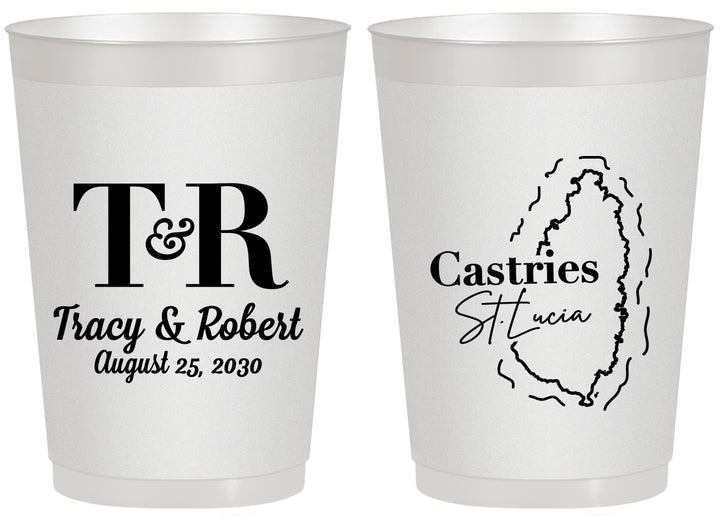 Personalized Wedding 20 oz Frosted Cups - St Lucia | 540