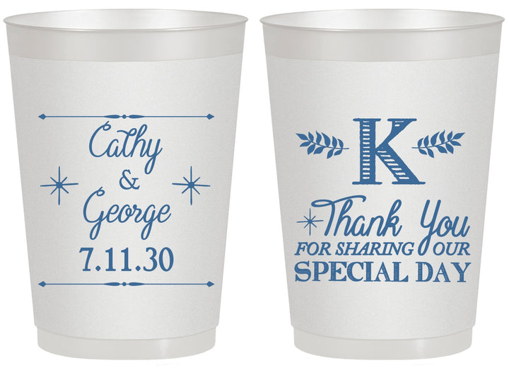 Personalized Wedding 20 oz Frosted Cups - Monogram | 556