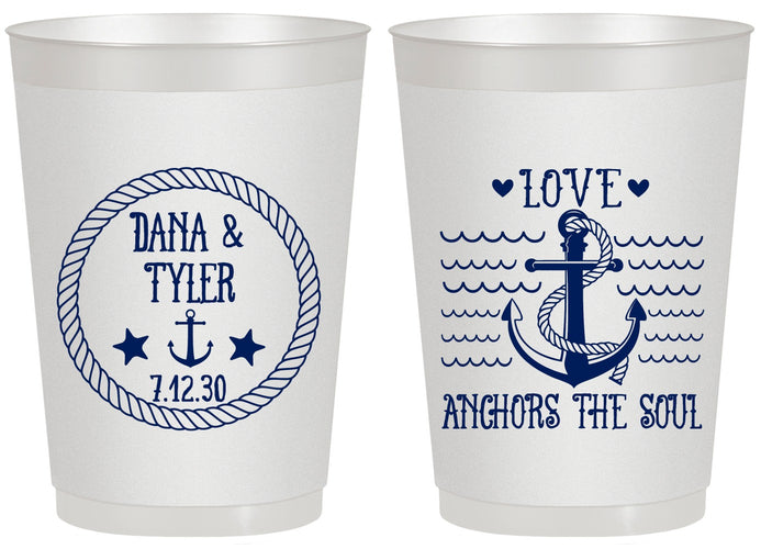 Personalized Wedding 20 oz Frosted Cups - Anchor The Soul | 558