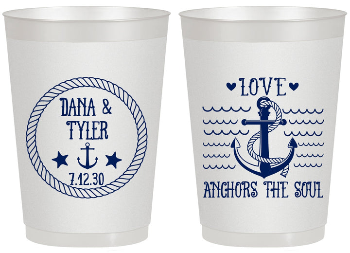 Personalized Wedding 20 oz Frosted Cups - Anchor The Soul | 558