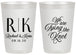 Personalized Wedding 20 oz Frosted Cups - Monogram Tying Knot | 559
