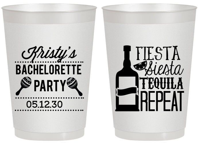 Personalized Bachelorette 20 oz Frosted Cups - Fiesta Siesta Tequila Repeat | 60002