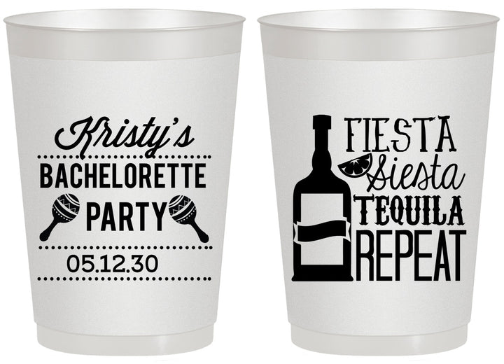 Personalized Bachelorette 20 oz Frosted Cups - Fiesta Siesta Tequila Repeat | 60002