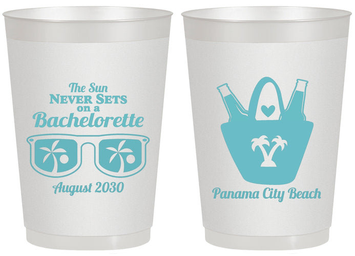 Personalized Bachelorette 20 oz Frosted Cups - Beach | 60010