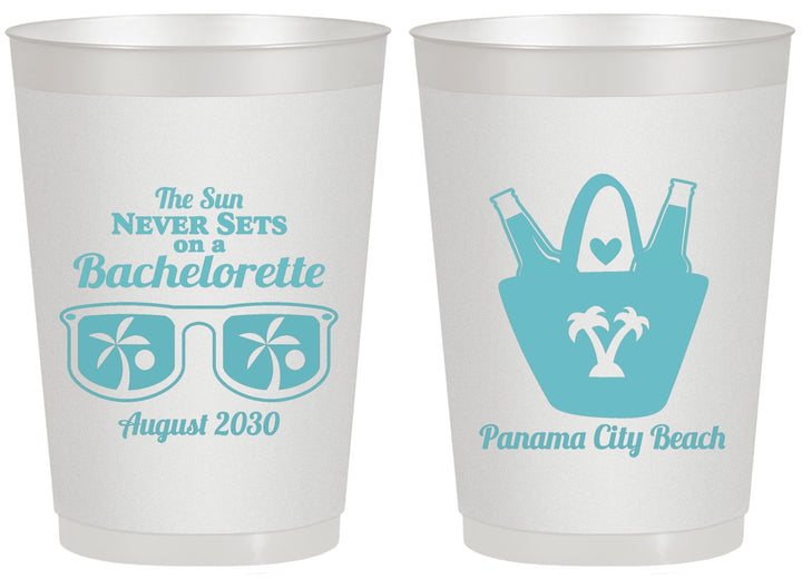 Personalized Bachelorette 20 oz Frosted Cups - Beach | 60010