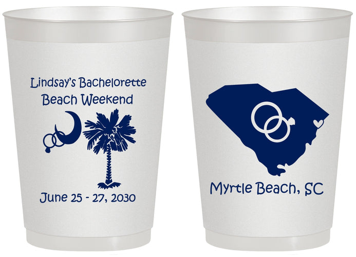Personalized Bachelorette 20 oz Frosted Cups - South Carolina | 60012
