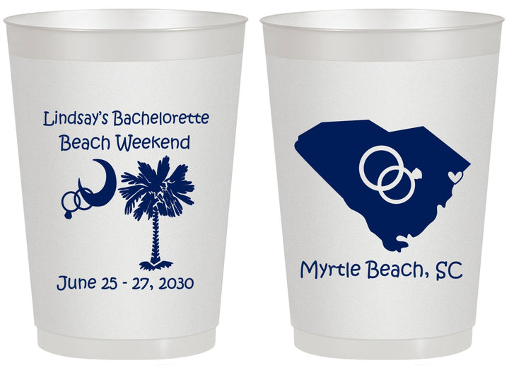 Personalized Bachelorette 20 oz Frosted Cups - South Carolina | 60012