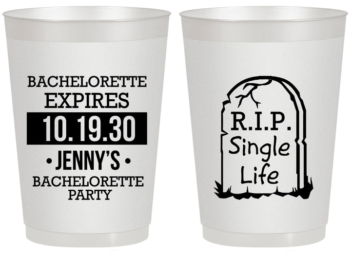 Personalized Bachelorette 20 oz Frosted Cups - Rip Single Life | 60014
