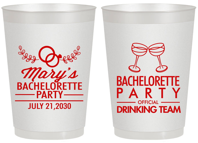 Personalized Bachelorette 20 oz Frosted Cups - Official Drink Team | 60017