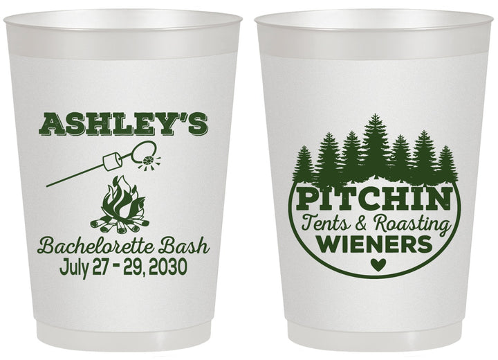 Personalized Bachelorette 20 oz Frosted Cups - Camping | 60018