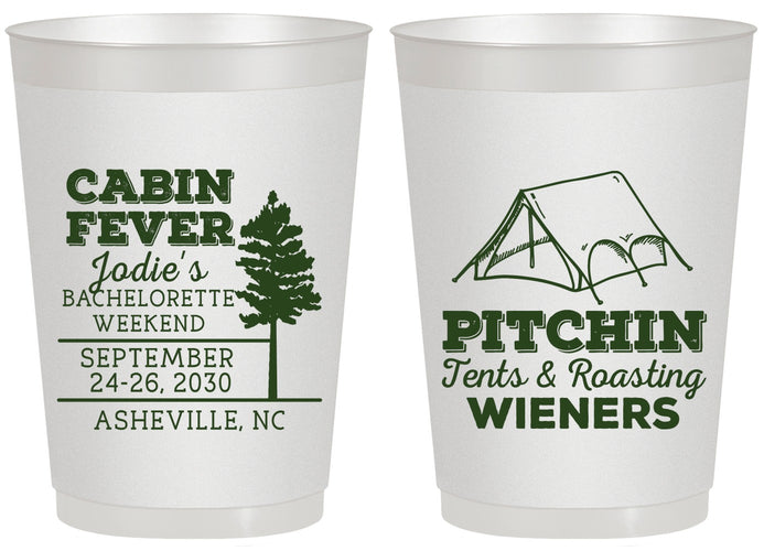 Personalized Bachelorette 20 oz Frosted Cups - Camping | 60019