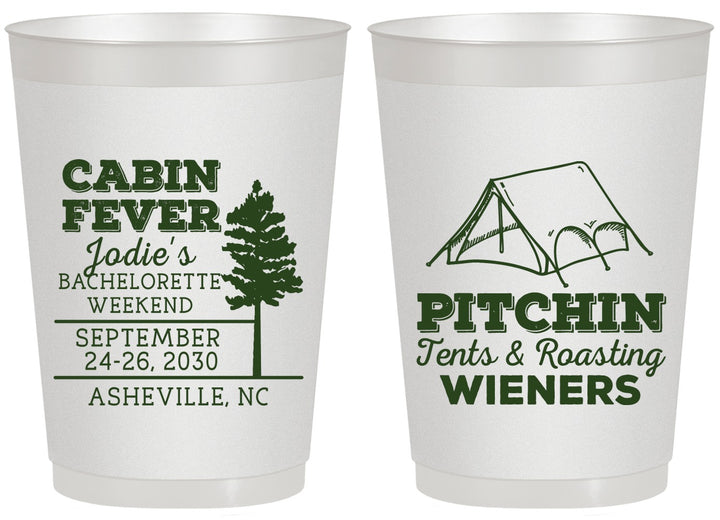 Personalized Bachelorette 20 oz Frosted Cups - Camping | 60019