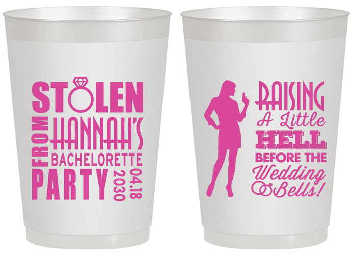 Personalized Bachelorette 20 oz Frosted Cups - Raising A Little Hell | 60020