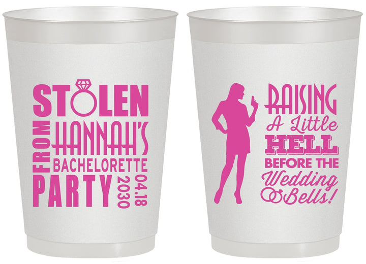 Personalized Bachelorette 20 oz Frosted Cups - Raising A Little Hell | 60020