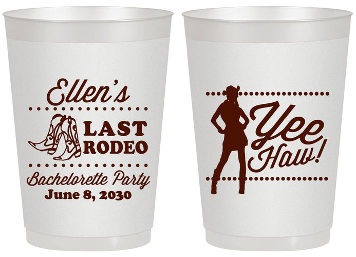 Personalized Bachelorette 20 oz Frosted Cups - Last Rodeo | 60021