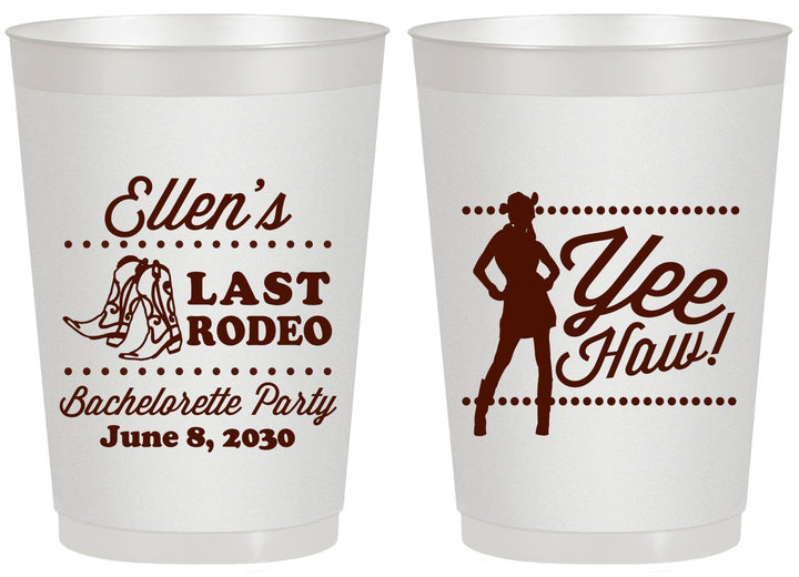 Personalized Bachelorette 20 oz Frosted Cups - Last Rodeo | 60021