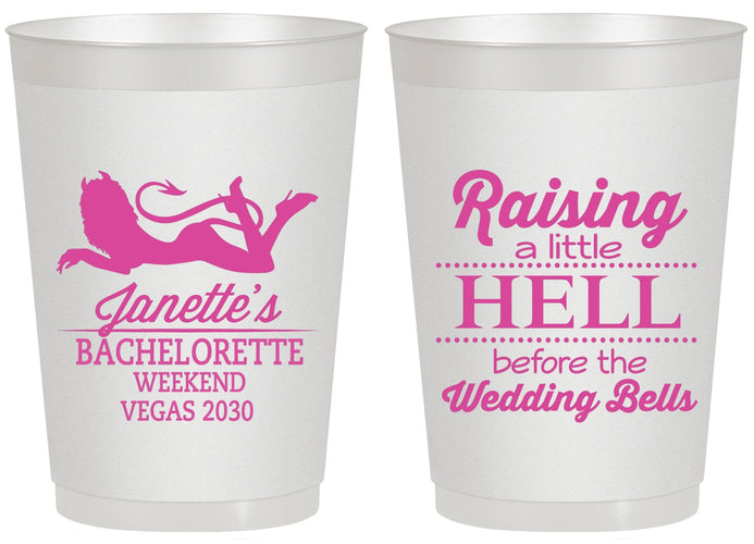 Personalized Bachelorette 20 oz Frosted Cups - Raising A Little Hell | 60030