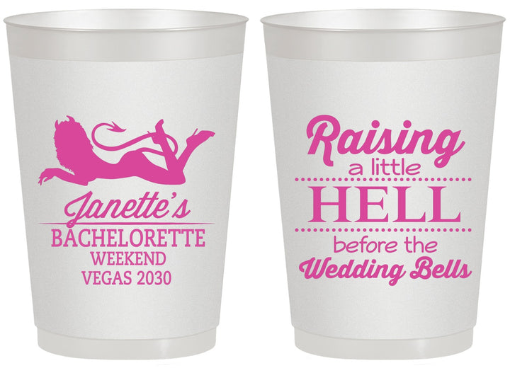 Personalized Bachelorette 20 oz Frosted Cups - Raising A Little Hell | 60030