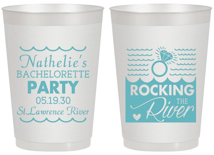Personalized Bachelorette 20 oz Frosted Cups - Rocking The River | 60033