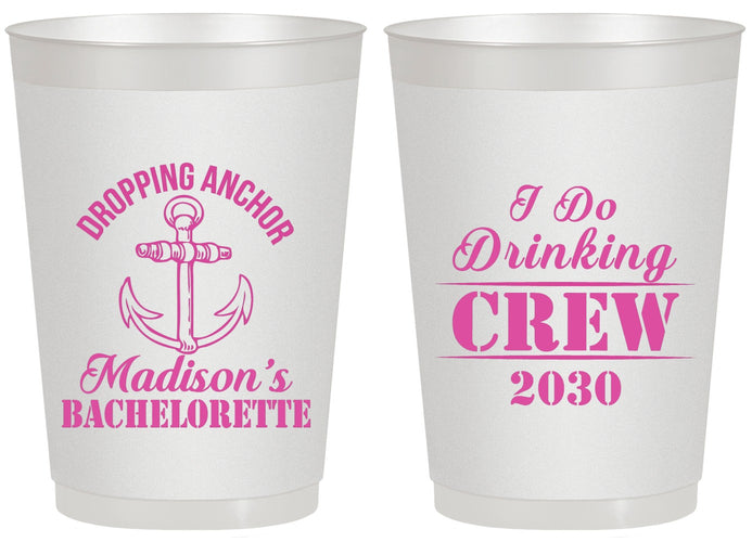 Personalized Bachelorette 20 oz Frosted Cups - I Do Drinking Team | 60038