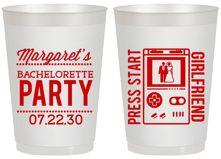 Personalized Bachelorette 20 oz Frosted Cups - Video Games | 60039