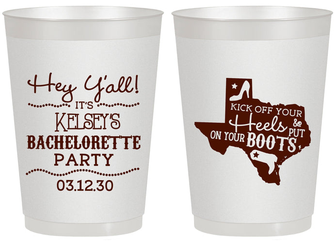 Personalized Bachelorette 20 oz Frosted Cups - Texas Cowgirl | 60041