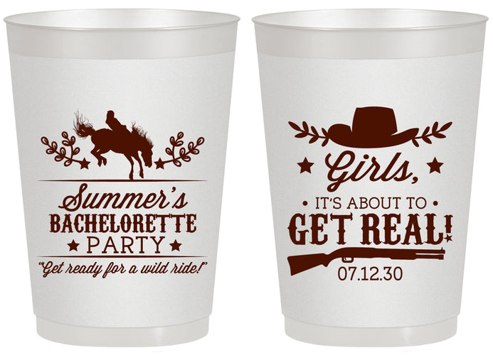 Personalized Bachelorette 20 oz Frosted Cups - Its About To Get Real | 60043