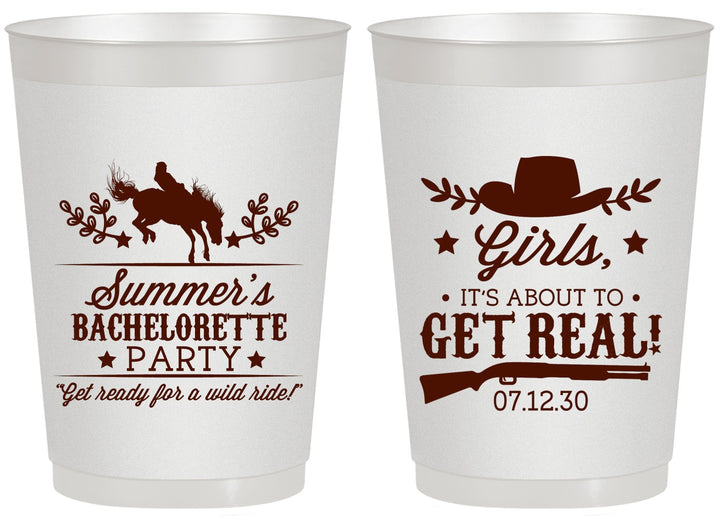 Personalized Bachelorette 20 oz Frosted Cups - Its About To Get Real | 60043