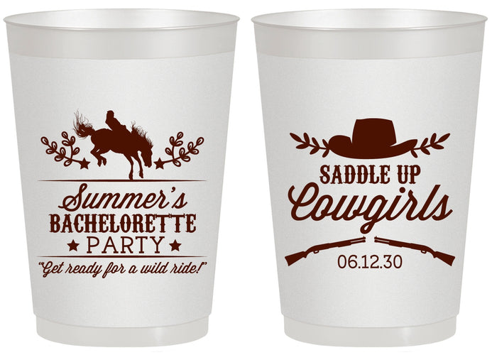 Personalized Bachelorette 20 oz Frosted Cups - Saddle Up Cowgirls | 60045