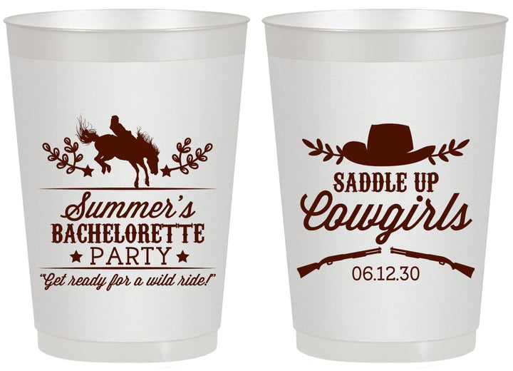 Personalized Bachelorette 20 oz Frosted Cups - Saddle Up Cowgirls | 60045